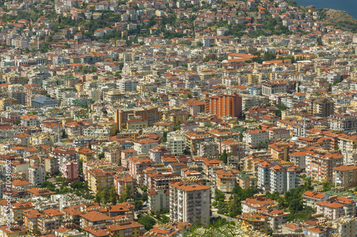 Residential buildings. Urbanization. Background. Alanya. Turkey.