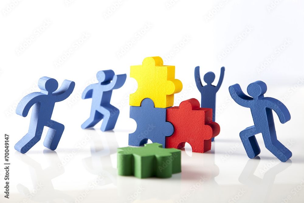 concept of teamwork, people and icons concept of teamwork, people and icons