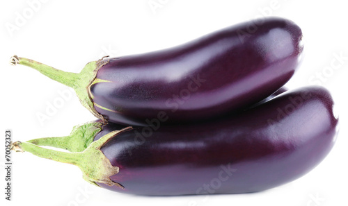 Aubergines isolated on white