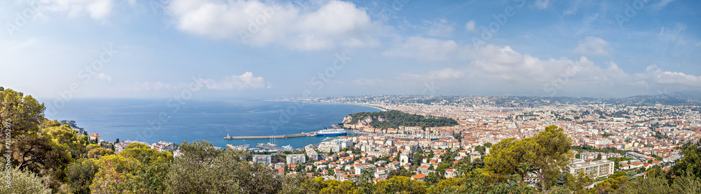 Panorama vom Hafen und der Promenade des Anglais in Nizza