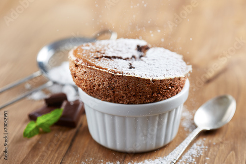 Delicious individual chocolate souffle