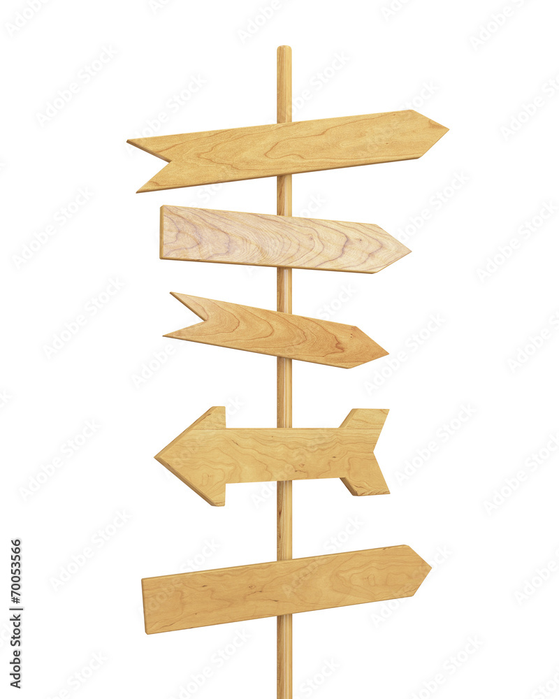 wooden signpost isolated on white background wooden signpost isolated on white background