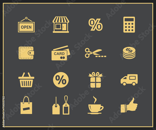 Shopping Icon Set.  Vector illustration