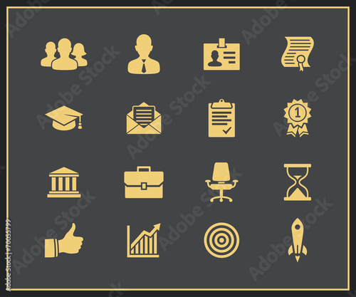 Business career icons set
