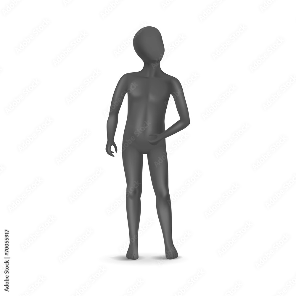 Vector Child Mannequin Isolated on White Vector Child Mannequin Isolated on White