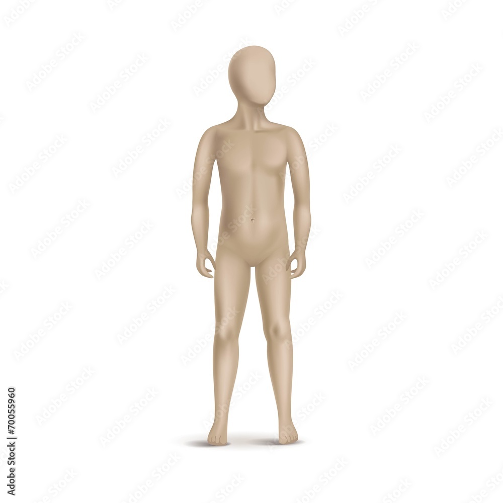Vector Child Mannequin Isolated on White Vector Child Mannequin Isolated on White