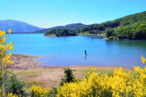 lake campotosto, abruzzo, italy photo