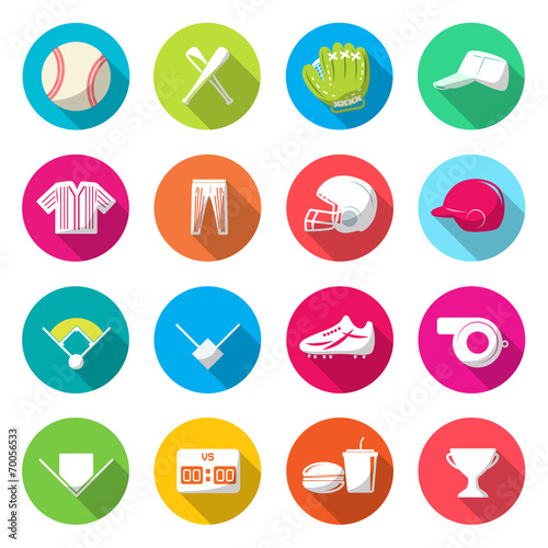Baseball  Colorful Icon set...