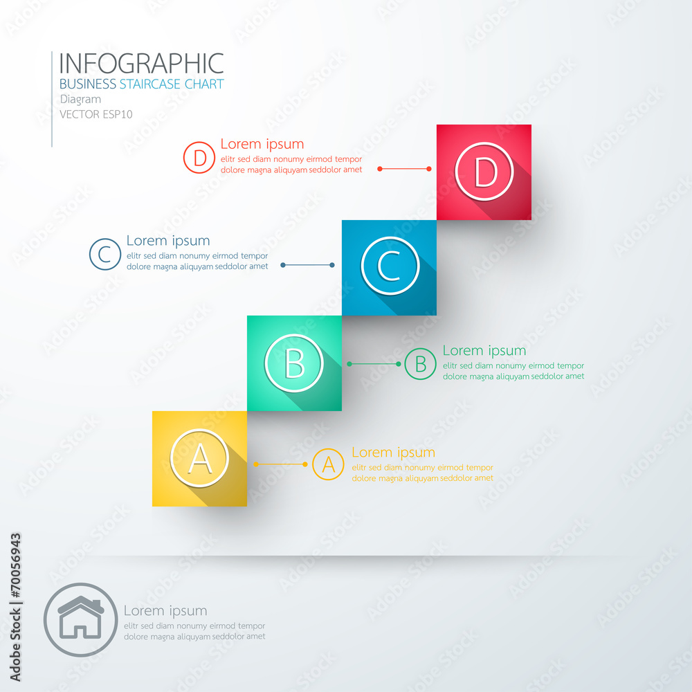 Modern business staircase chart diagram Infographics. Vector ill Stock ...