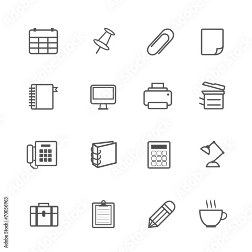 Office Equipment Icons Vector