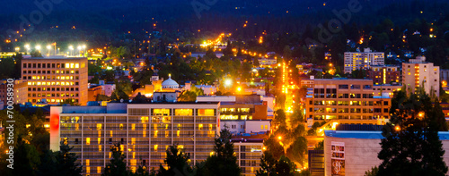 Eugene skyline at night photo