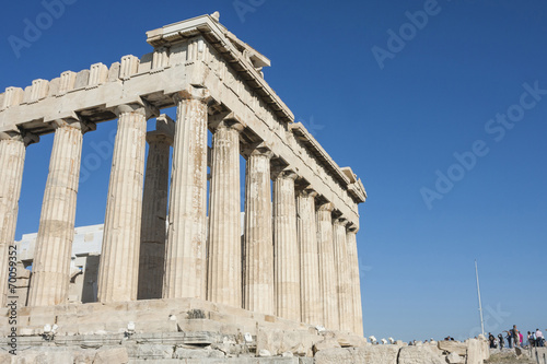Columns of Parthenon temple in Acropolis