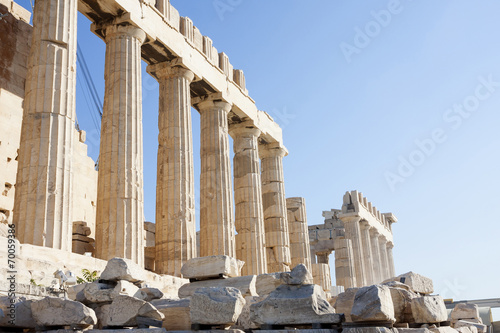 Columns of Parthenon temple in Athens