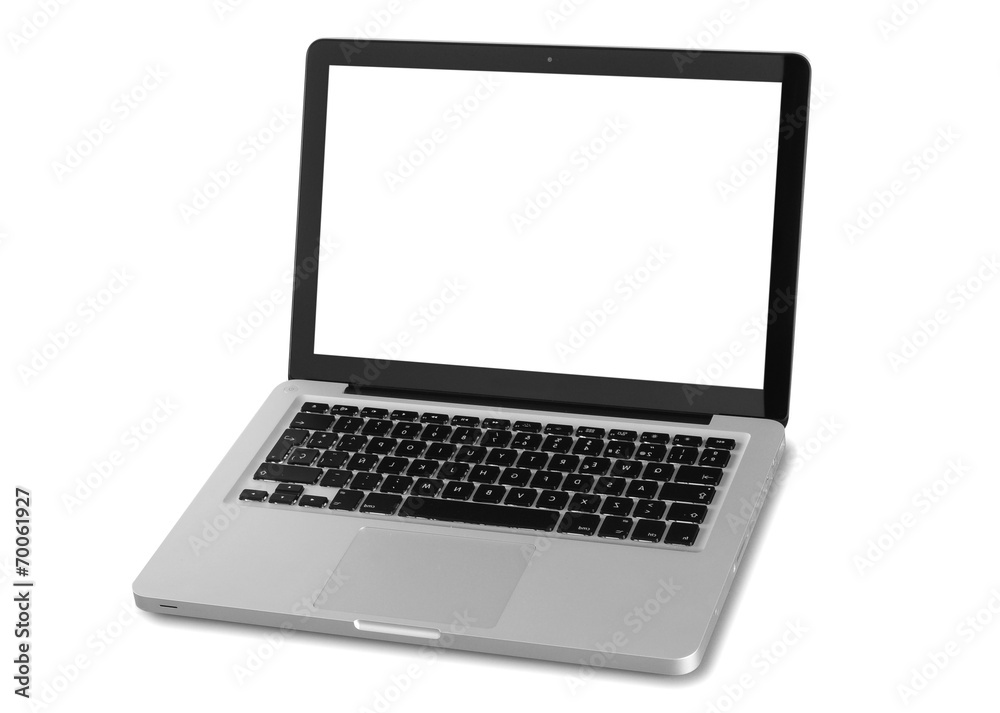 Open personal computer against white background. Open personal computer against white background.