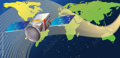 A satellite in the outerspace