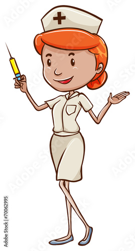 A simple sketch of a doctor with a needle
