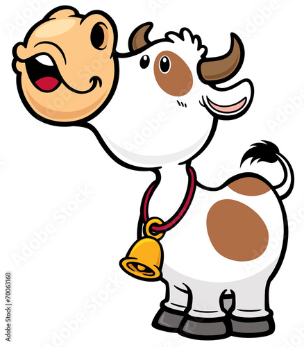 Vector illustration of Cartoon Cow