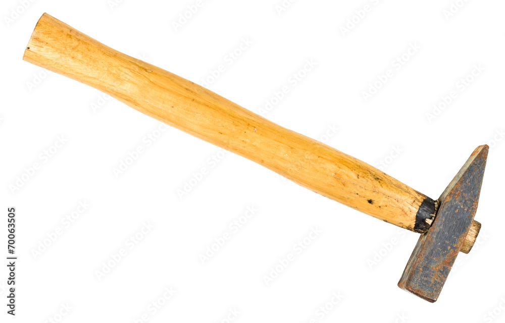 Old hammer isolated on white background