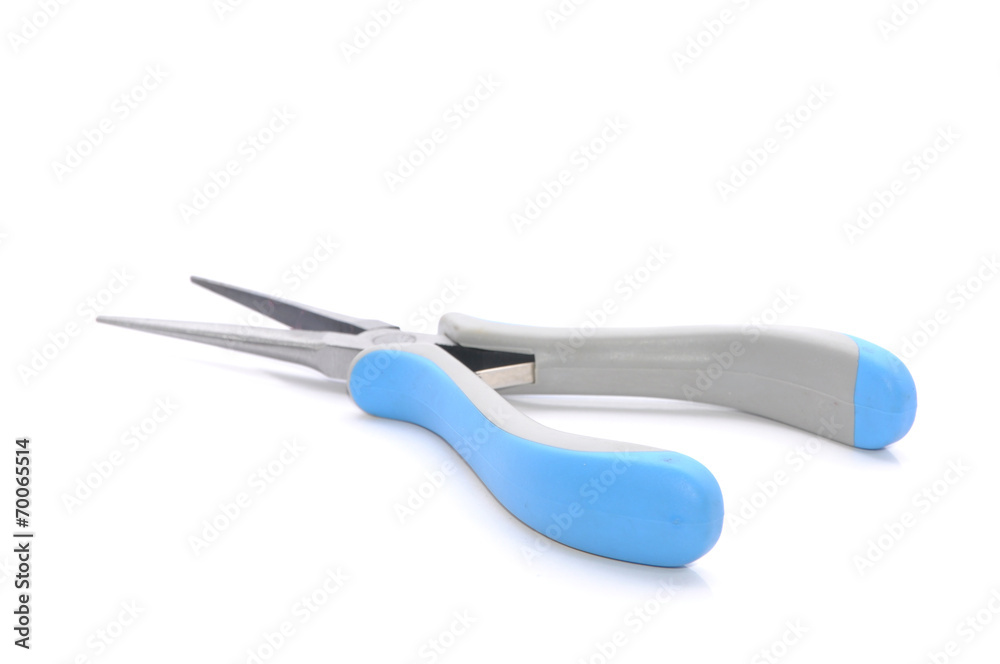 Long Nose Pliers Over White Background Long Nose Pliers Over White Background