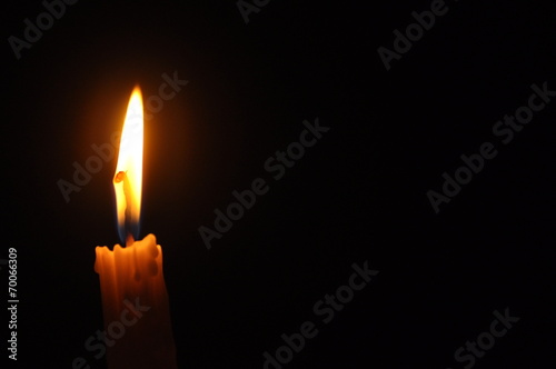 Close Up Candle With Creative Flame Over Dark Background (Noise 