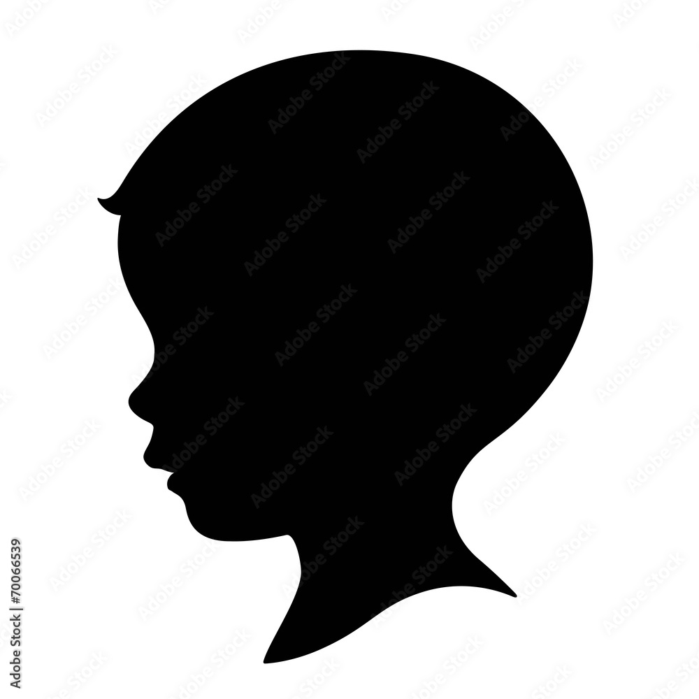 kid, boy head silhouette