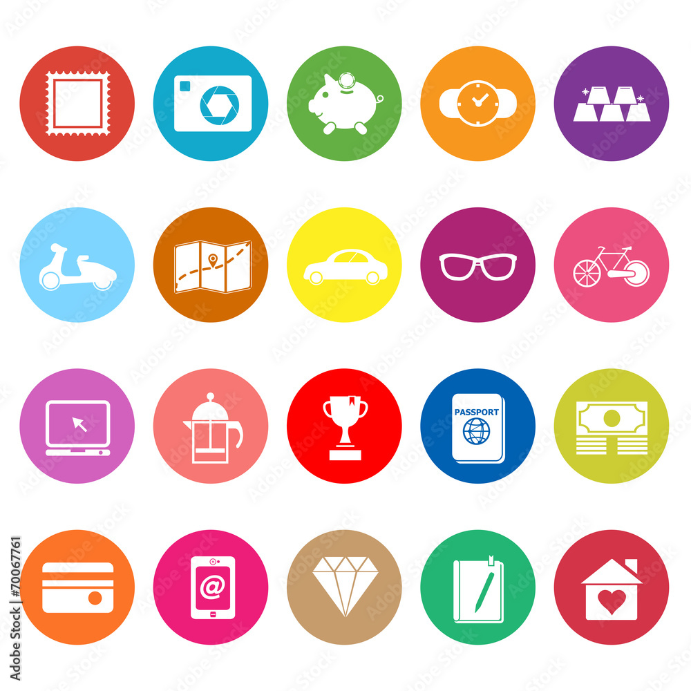 The useful collection flat icons on white background The useful collection flat icons on white background