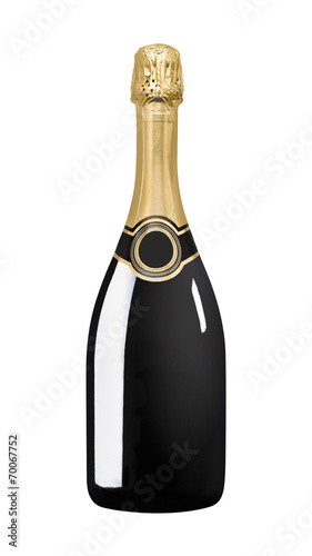 Sparkling black wine bottle photo