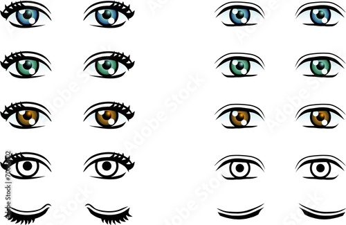 Vector Man and Woman eyes in different color