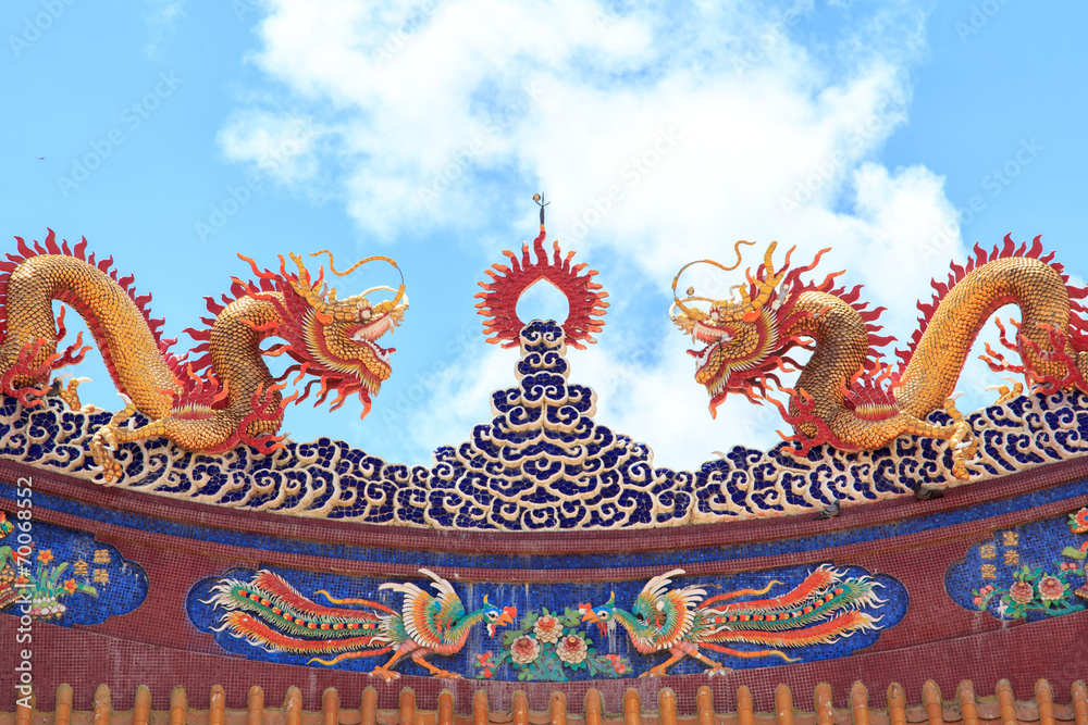 Chinese temple roof. Chinese temple roof.