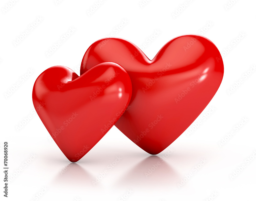 Fototapeta premium hearts isolated on white