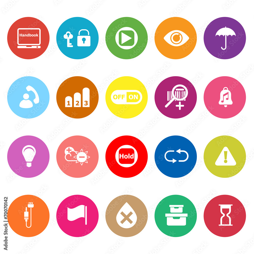 Home use machine sign flat icons on white background Home use machine sign flat icons on white background