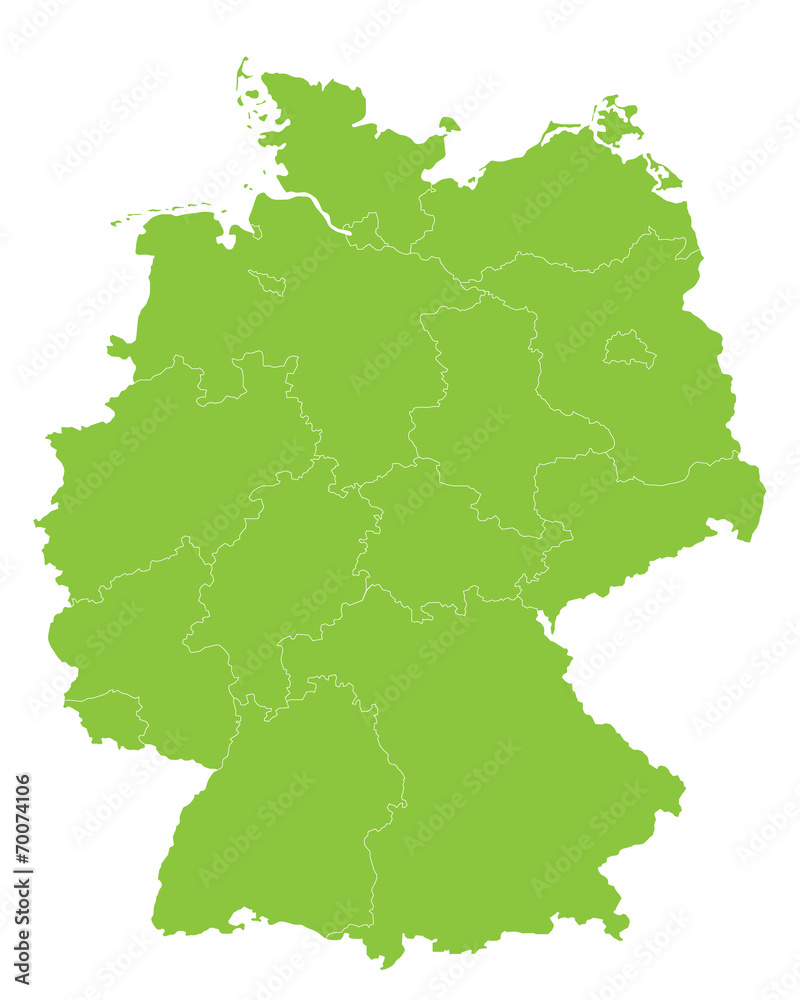 Bundesländer in hellgrün