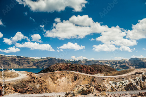 Volcano near the Santorini island