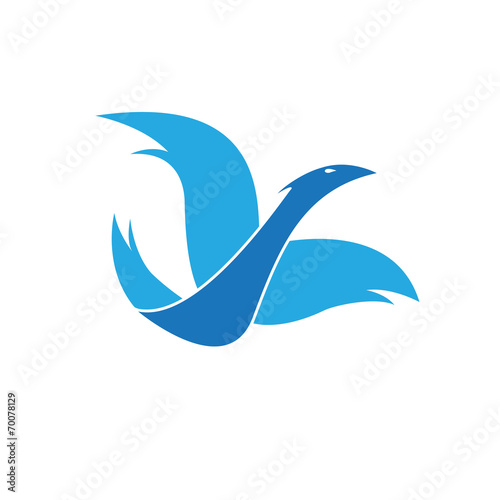 Vector logo bird in flight