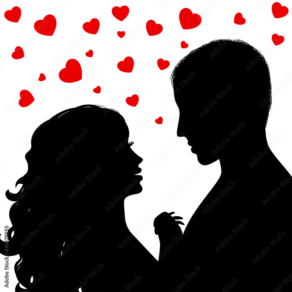 Valentine's day - Silhouette a happy couple
