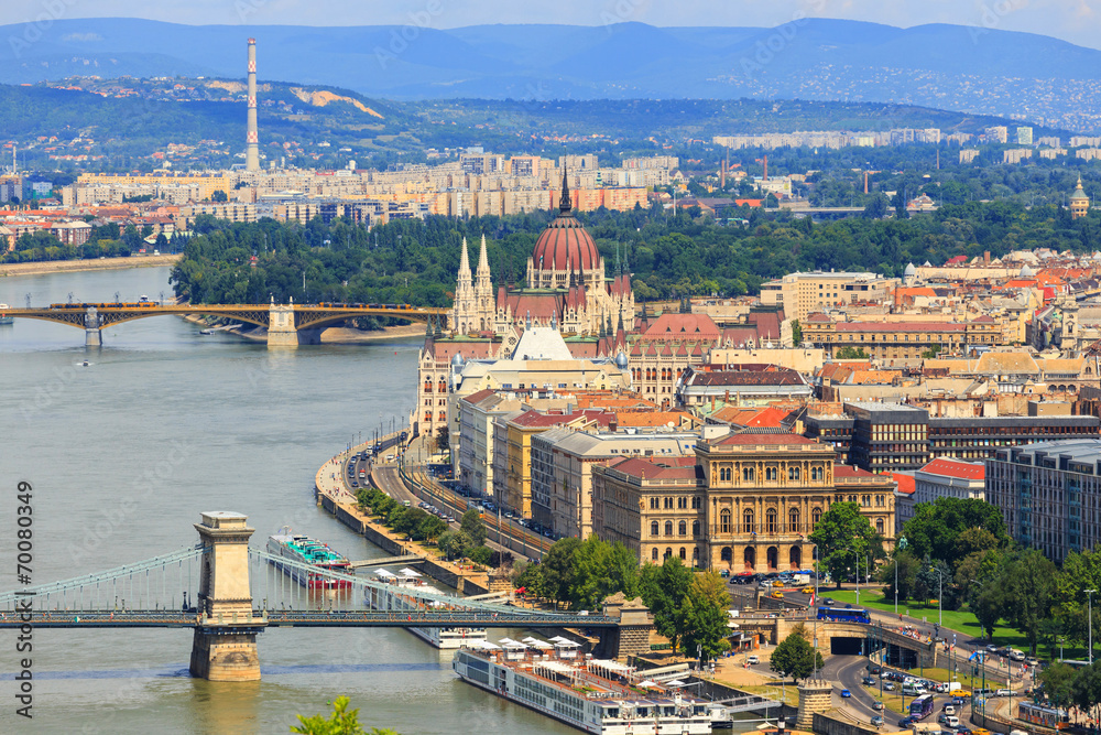 Budapest and Danube river panoramic view, Hungary, Europe