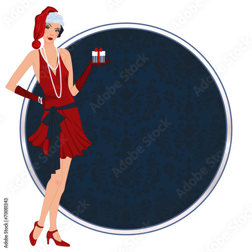 Retro flappper christmas girl