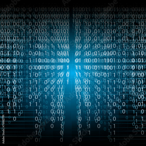 Abstract tech binary blue background