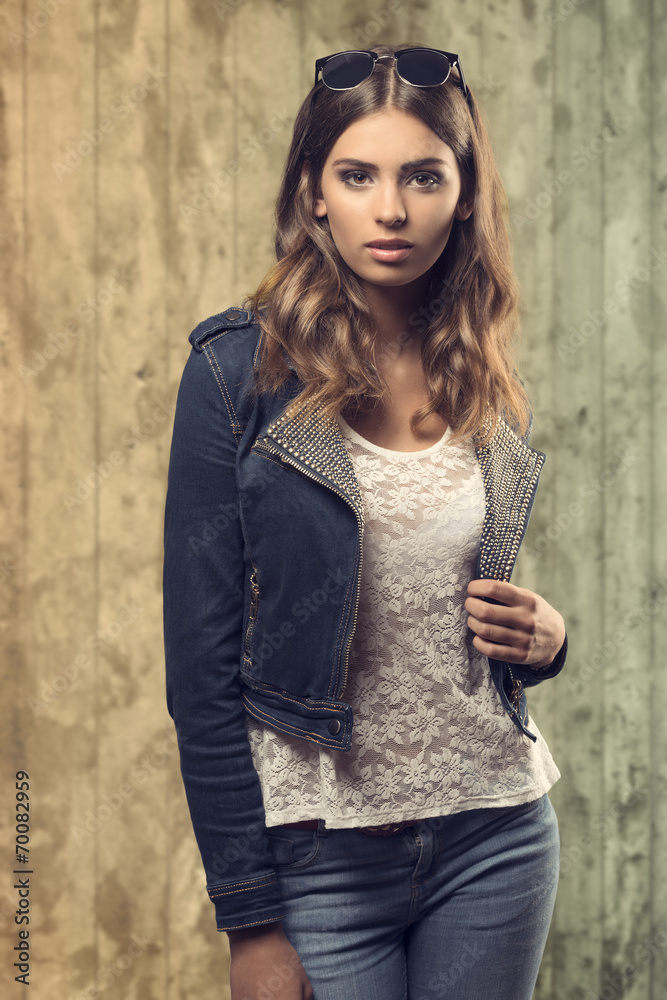 casual girl in fashion portrait casual girl in fashion portrait