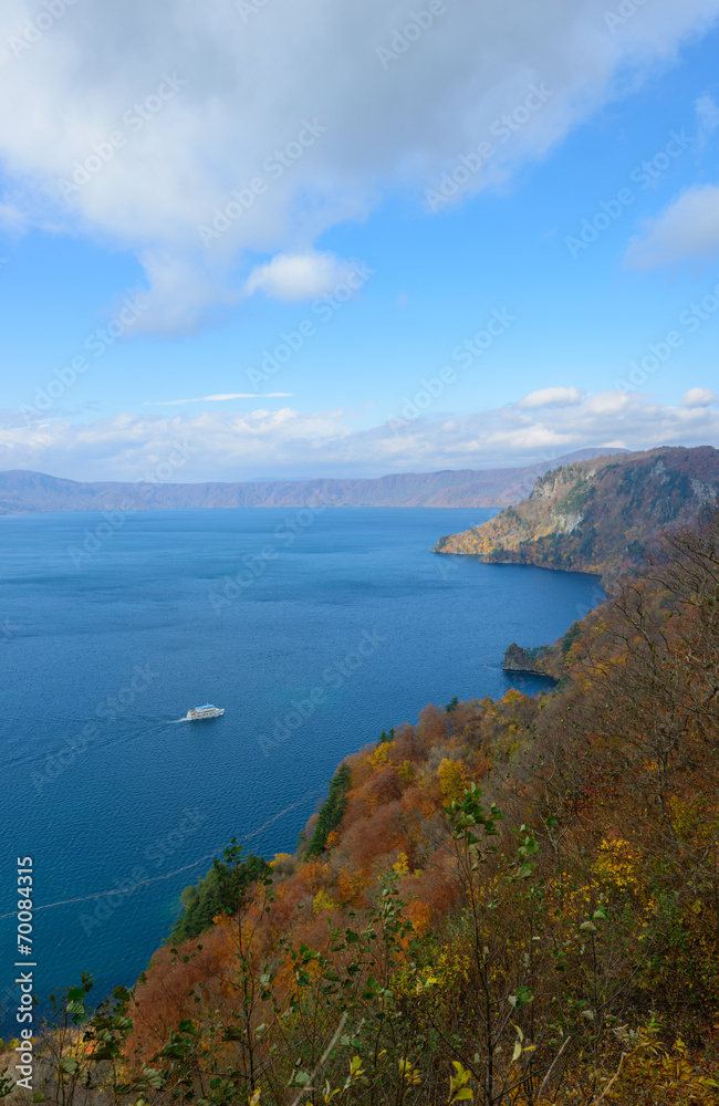 Lake Towada in Autumn, in Aomori and Akita, Japan Lake Towada in Autumn, in Aomori and Akita, Japan