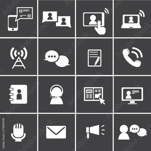 Communication icons set