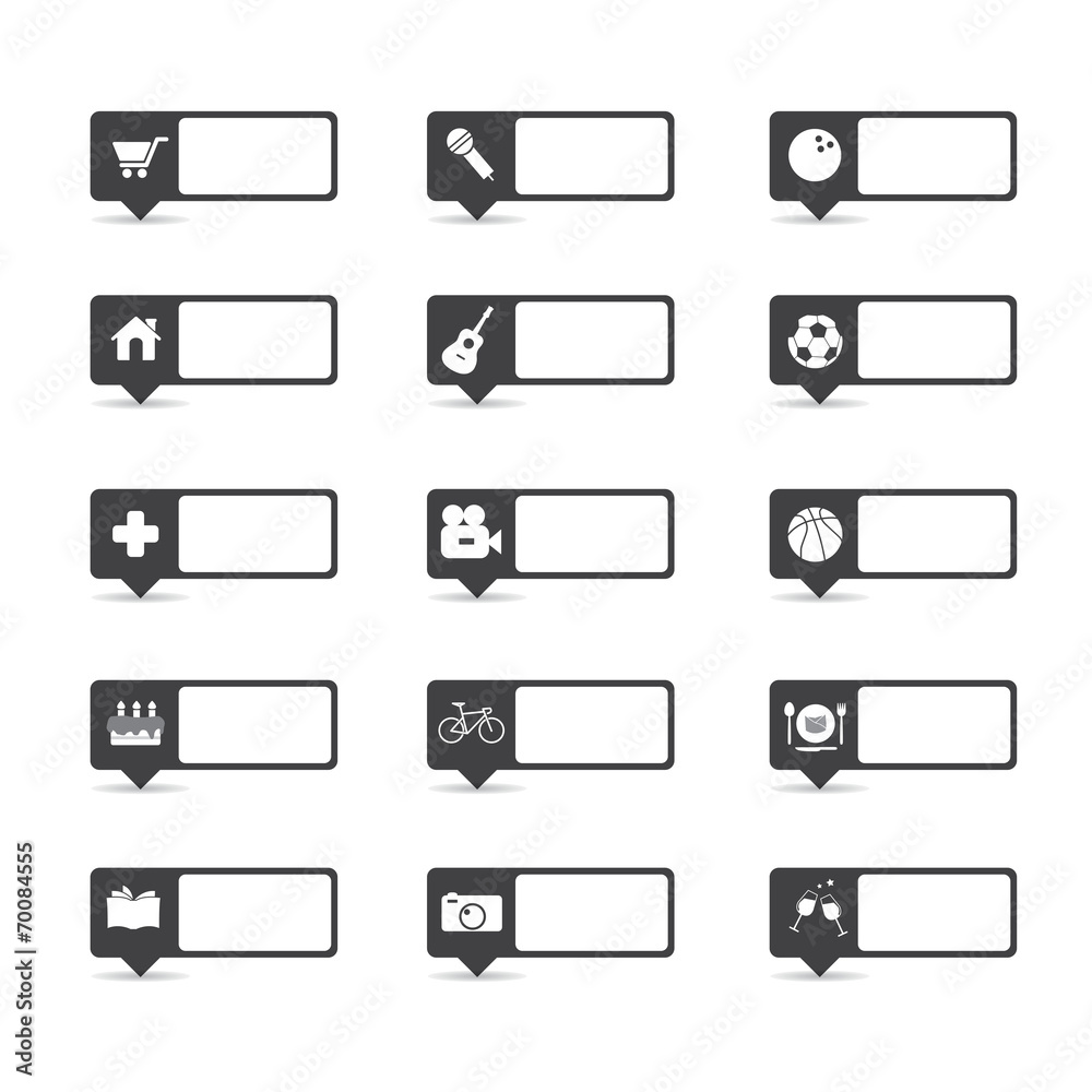 Map location markers, pointers vector