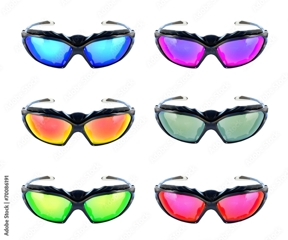 Collection of sunglasses isolated on a white background. Collection of sunglasses isolated on a white background.