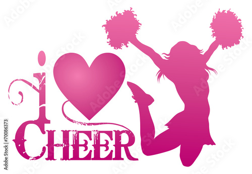 I Love Cheer With Jumping Cheerleader