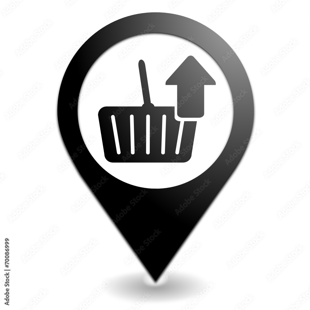enlever du panier sur symbole localisation noir
