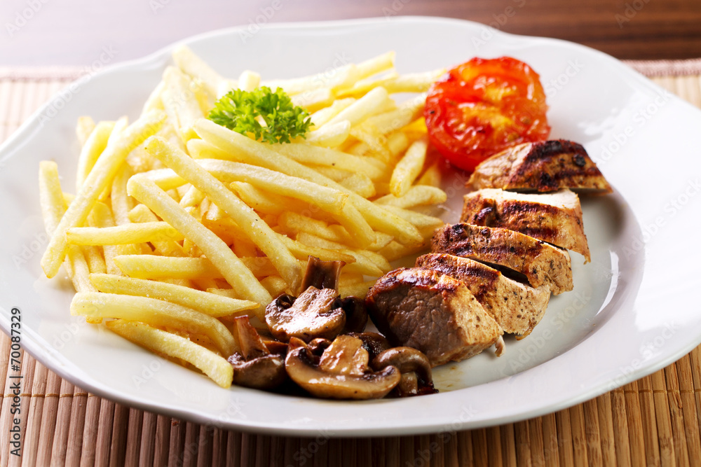 Steak with french fries