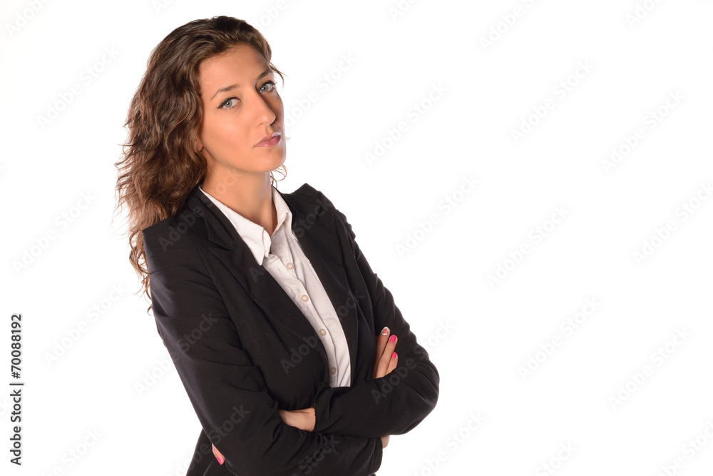 Attractive young woman posing on white isolated background Attractive young woman posing on white isolated background