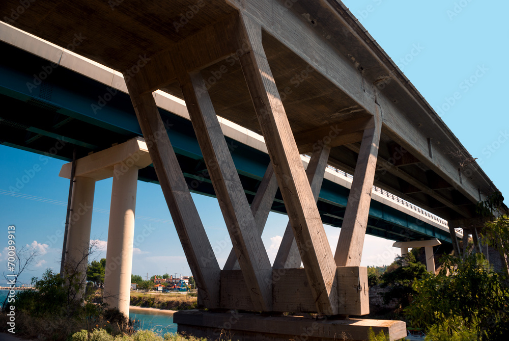 Obraz premium Potidea sea canal in Greece, aerial view