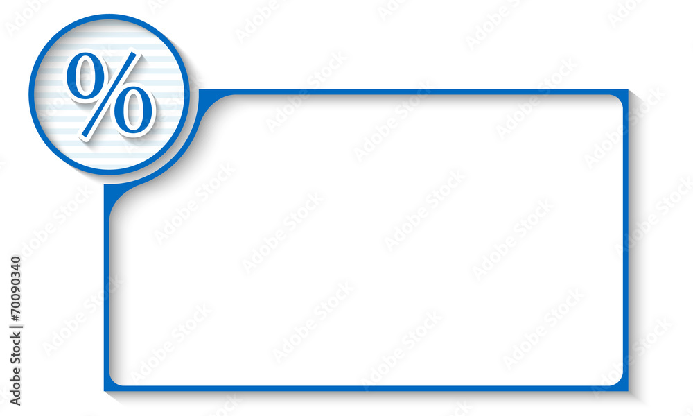 blue frame for any text with percent symbol blue frame for any text with percent symbol