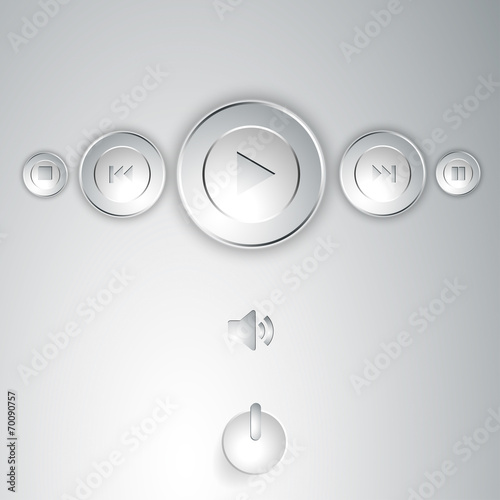 Media buttons, vector illus...